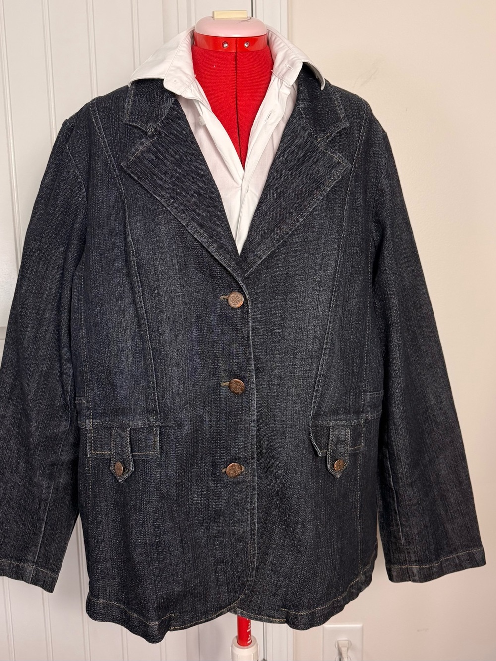 Venezia Dark Blue Denim Blazer Jacket